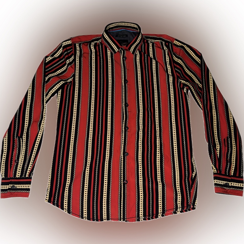 Drill Clothing Company - button down dress shirt with chain and stripe details